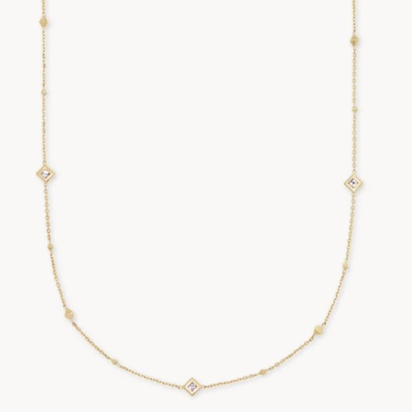 Kendra Scott Jewelry - Authentic Kendra Scott Michelle 14k Yellow Gold Strand Necklace in White Diamond